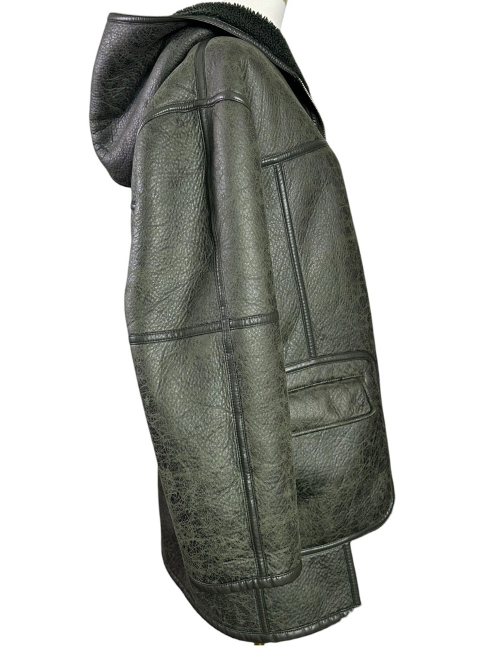 Free People Oversized Sherpa Hoodie Miller Vegan Chunky Jacket Coat Size Large - Picture 8 of 16
